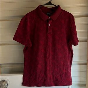Boss Men's Deep Red Polo Shirt